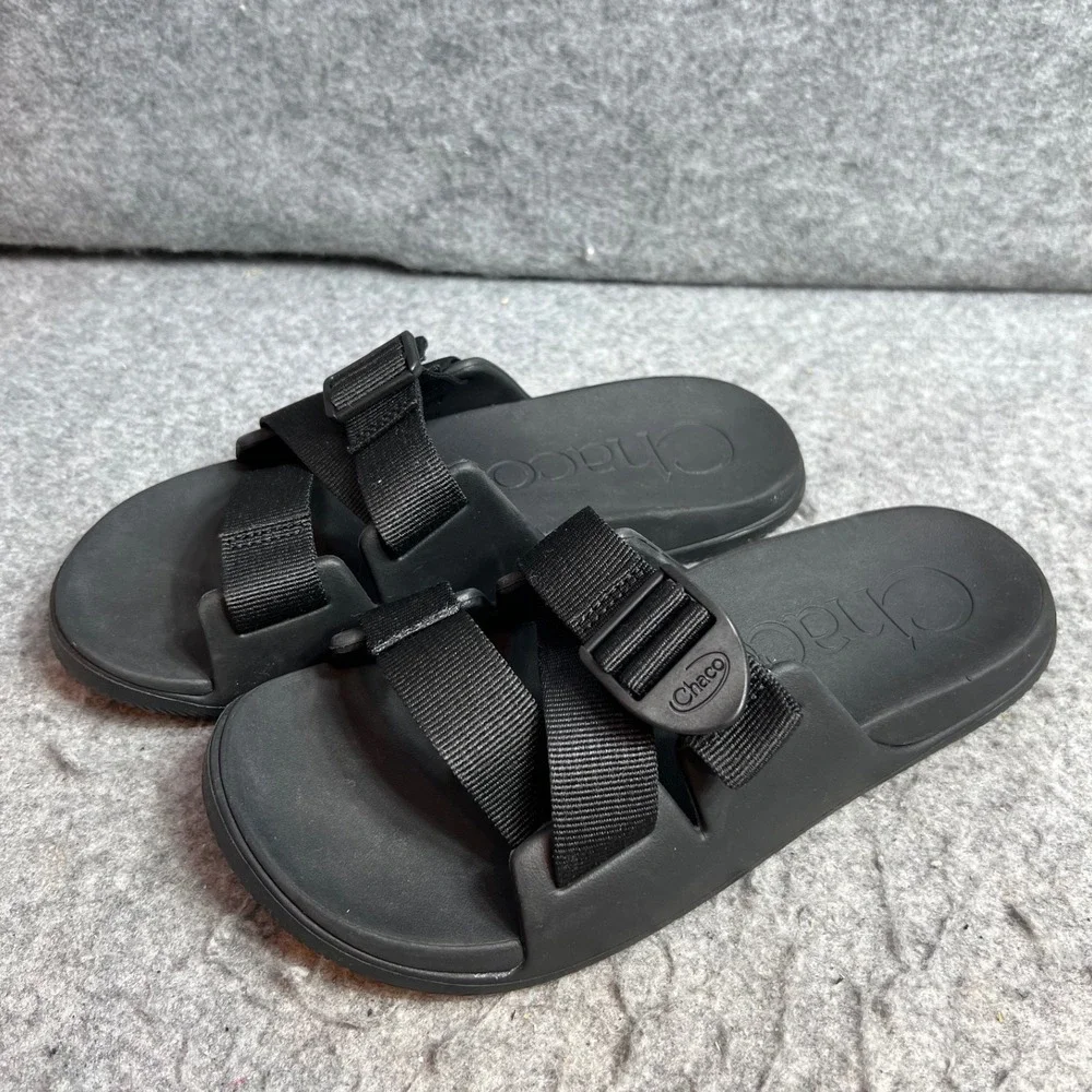 Chaco Chillos Slide Sandals Womens Black Adjustable Straps Comfort Size 7